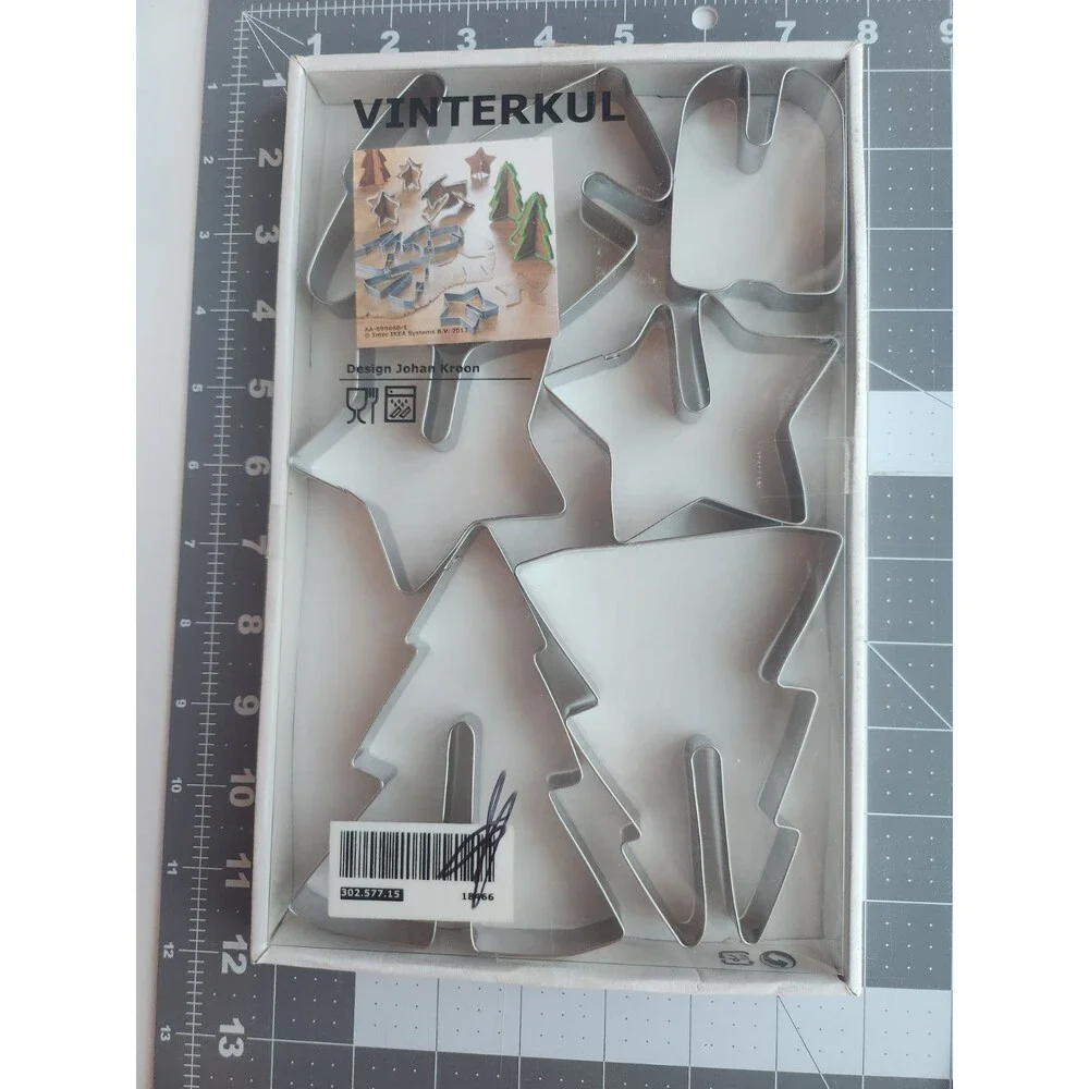 Ikea Snokul Johan Kroon Cookie Cutters  Holiday Christmas Tree Star Reindeer B21